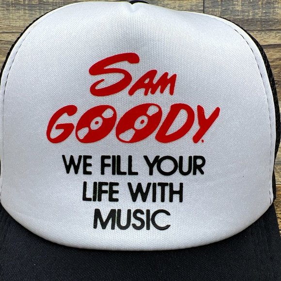 Defunct Sam Goody Mens Trucker Hat Black Snapback Record Store Baseball Cap - Picture 3 of 8